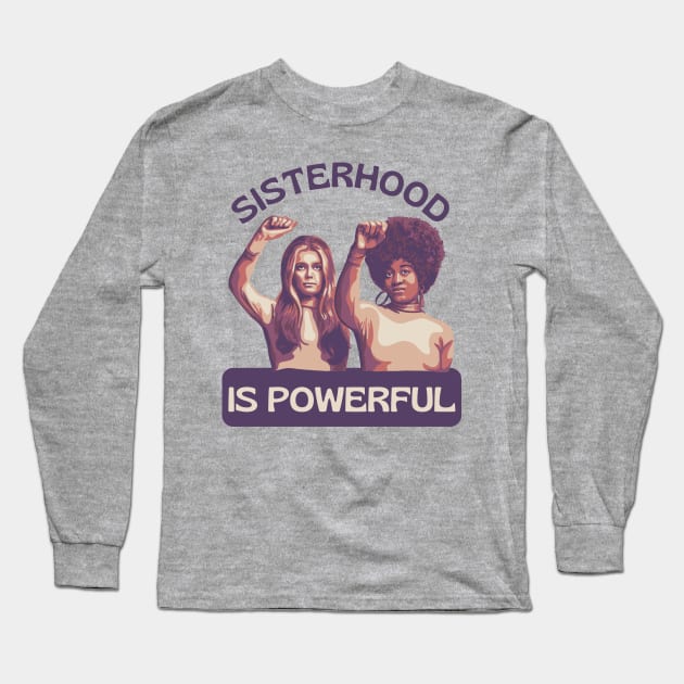 Gloria Steinem and Angela Davis Portrait Long Sleeve T-Shirt by Slightly Unhinged